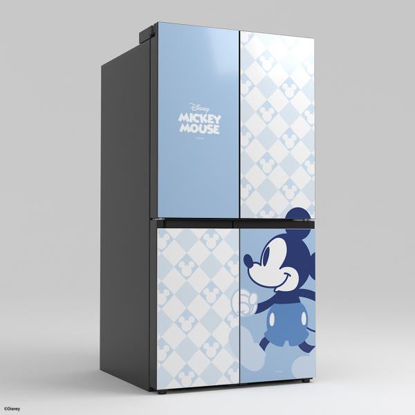 냉장고 [디즈니 X BEPOKE] 에디션 4도어 키친핏 (미키마우스 블루) 597L RF60C90R1AP